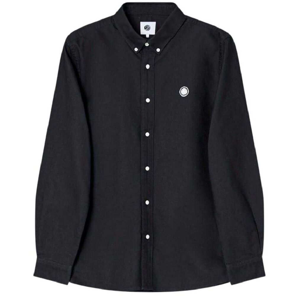 Pretty Green Mens Oxford Long-Sleeved Button-Down Shirt / Black